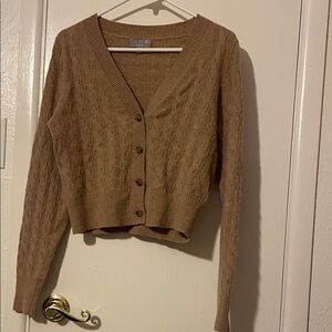 J. Crew Women's Brown Cable Knit Cardigan % Cashmere
